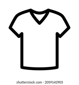 V-Neck t-shirt icon on white background. Linear style sign for mobile concept and web design. Vector Illustration