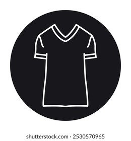 V-Neck t-shirt line black icon. Sign for web page, mobile app, button, logo. Vector isolated button. Editable stroke.