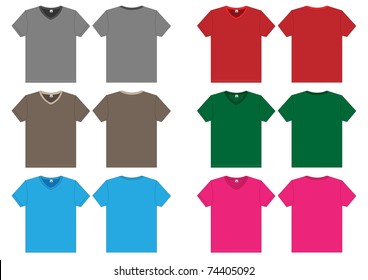 V-Neck T-Shirt. vector template