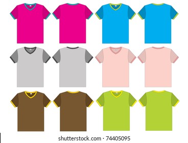 V-Neck T-Shirt. vector template