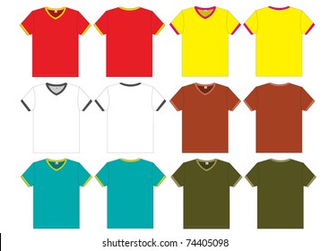 V-Neck T-Shirt. vector template