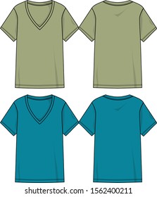 v-neck t-shirt vector template for men