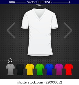 V-Neck T-Shirt (White, Grey, Black, Yellow, Green, Blue, Purple, Red)