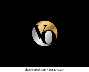 VO circle shape gold silver color design

