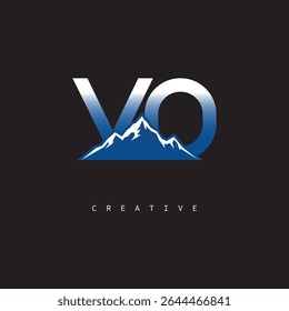 VO Creative Mountain Logo Bold Gradient Letter mark Branding Design for Business Outdoor Brands