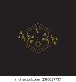 VO elegant wedding initial logo in high quality professional design that will print well across any print media