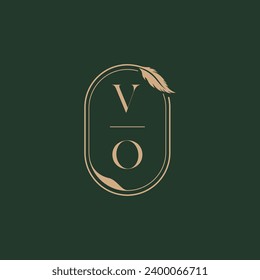 VO feather concept wedding monogram logo design ideas as inspiration