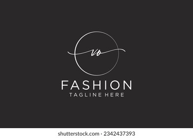VO Feminine logo beauty monogram and elegant logo design, handwriting logo of initial signature, wedding, fashion, floral and botanical with creative template.