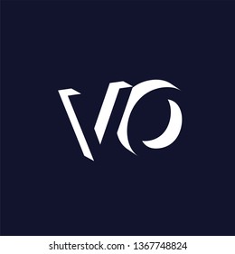 VO Initial Letter logo in negative space vector template