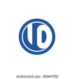 VO initial letters circle business logo blue