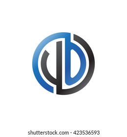VO initial letters looping linked circle logo blue black