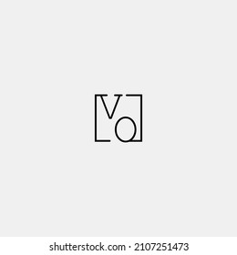 VO initial logo in line concept in high quality professional design that will be best for companies
