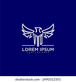 VO monograma inicial para el logotipo de la empresa con Imagen de águila