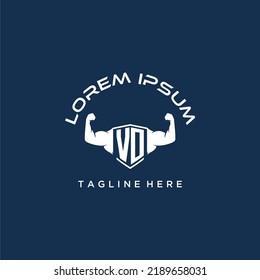 VO initial monogram for fitnes or gym logo with creative style design