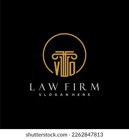 VO initial monogram for law firm with creative circle line