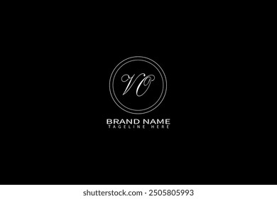 VO letter logo design.  circle, triangle, hexagon, flat and simple style with white color variation letter logo set in one artboard. VO minimalist
