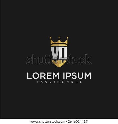 VO luxury letter monogram for crown and shield logo design