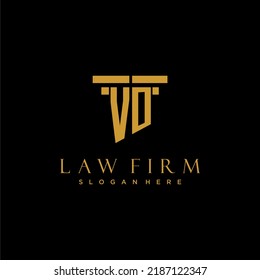 VO-Monogramm-Erstlogo für Anwaltskanzlei mit Säulendesign