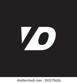 VO negative space letter logo black background