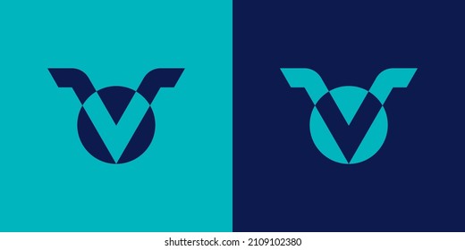 VO OV logo. the letter V and O perfectly combined into a new, modern and original Logo