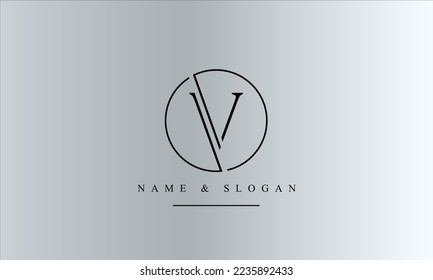 VO, OV, V, O abstract letters logo monogram