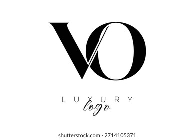 Logotipo de tipografia de monograma de letra serial VO para identidade de marca premium elegante