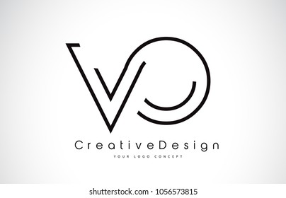 VO V O Letter Logo Design in Black Colors. Creative Modern Letters Vector Icon Logo Illustration.