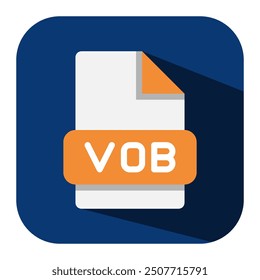 Vob file type flat icon. document, format, extension. vector illustration.