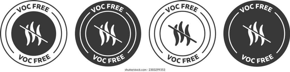 VOC free icon set in four different variations on white background.