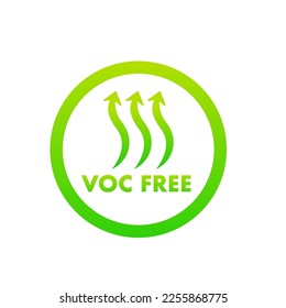 VOC-freies Symbol. Volatile organische Verbindungen-frei abstrakt. Vektorgrafik