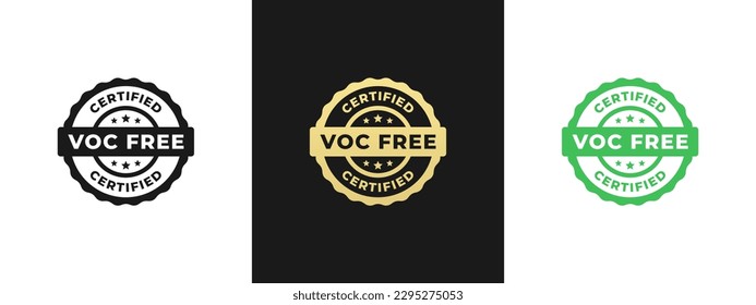 VOC Free Label or VOC Free Sign Vector Isolated in Flat Style. Simple VOC Free Label vector for product packaging design element. And other needs related to VOC Free.