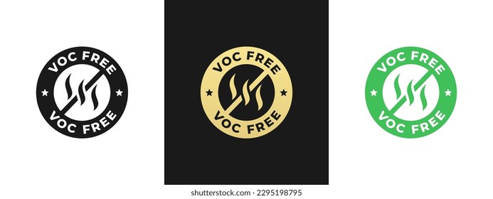 VOC Free Label or VOC Free Stamp Vector Isolated in Flat Style. Best VOC Free Label vector for product packaging design element. And other needs related to VOC Free.