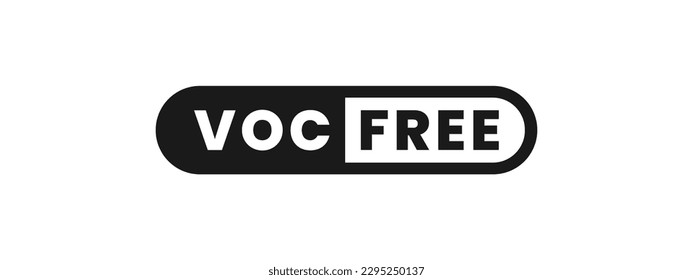 VOC Free Sign or VOC Free Mark Vector Isolated in Flat Style. Best VOC Free Sign vector for product packaging design element. And other needs related to VOC Free.