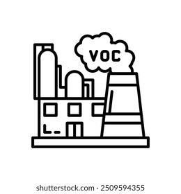 Icono de contorno VOC, Ilustración vectorial