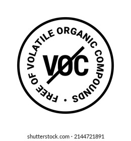 VOC - Icono de placa vectorial de compuestos orgánicos volátiles