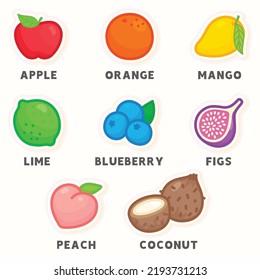 Vocabulary About Rainbow Fruit Diagram Chart Stock Vector (Royalty Free ...