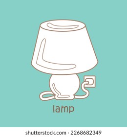 Vocabulary Alphabet L For Lamp Digital Stamp Outline