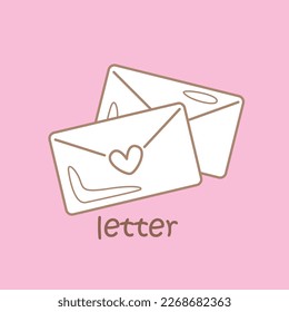Vocabulary Alphabet L For Letter Digital Stamp Outline
