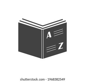 Vocabulary book icon on white isolated background. Layers grouped for easy editing illustration. For your design.