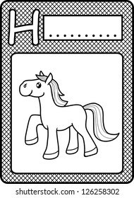 vocabulary card with animals alphabet illustration