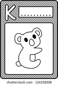 vocabulary card with animals alphabet illustration