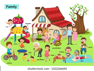 vocabulary family vector illustration