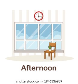 Vocabulary Flash Card for kids. afternoon to with picture afternoon to (Vocabulary for CEFR : A1-A2 Level)