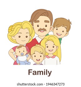 Vocabulary Flash Card for kids. family with picture of family (Vocabulary for CEFR : A1-A2 Level)