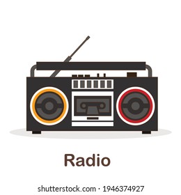 Vocabulary Flash Card for kids. radio with picture of radio (Vocabulary for CEFR : A1-A2 Level)