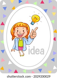 Vocabulary flashcard with word Idea illustration