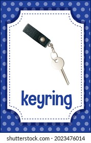 Vocabulary flashcard with word Keyring illustration