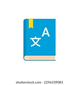 Vocabulary grammar english icon. Language dictionary glossary study symbol foreign vocabulary book