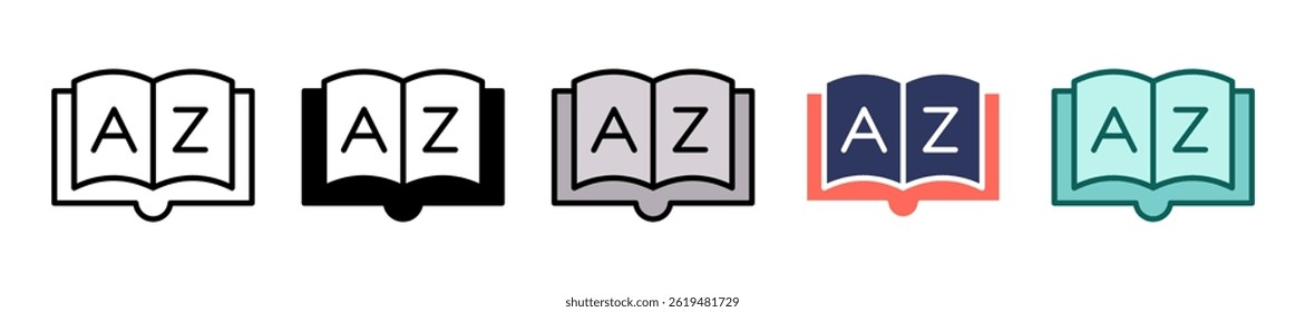 Vocabulary Icon multiple Vector Illustration
