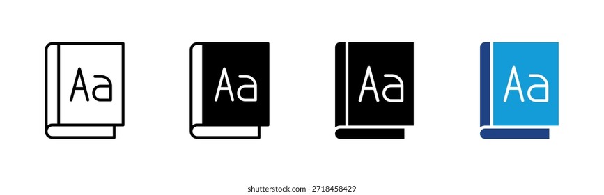 Conjunto de iconos de vocabulario colección de estilos múltiples